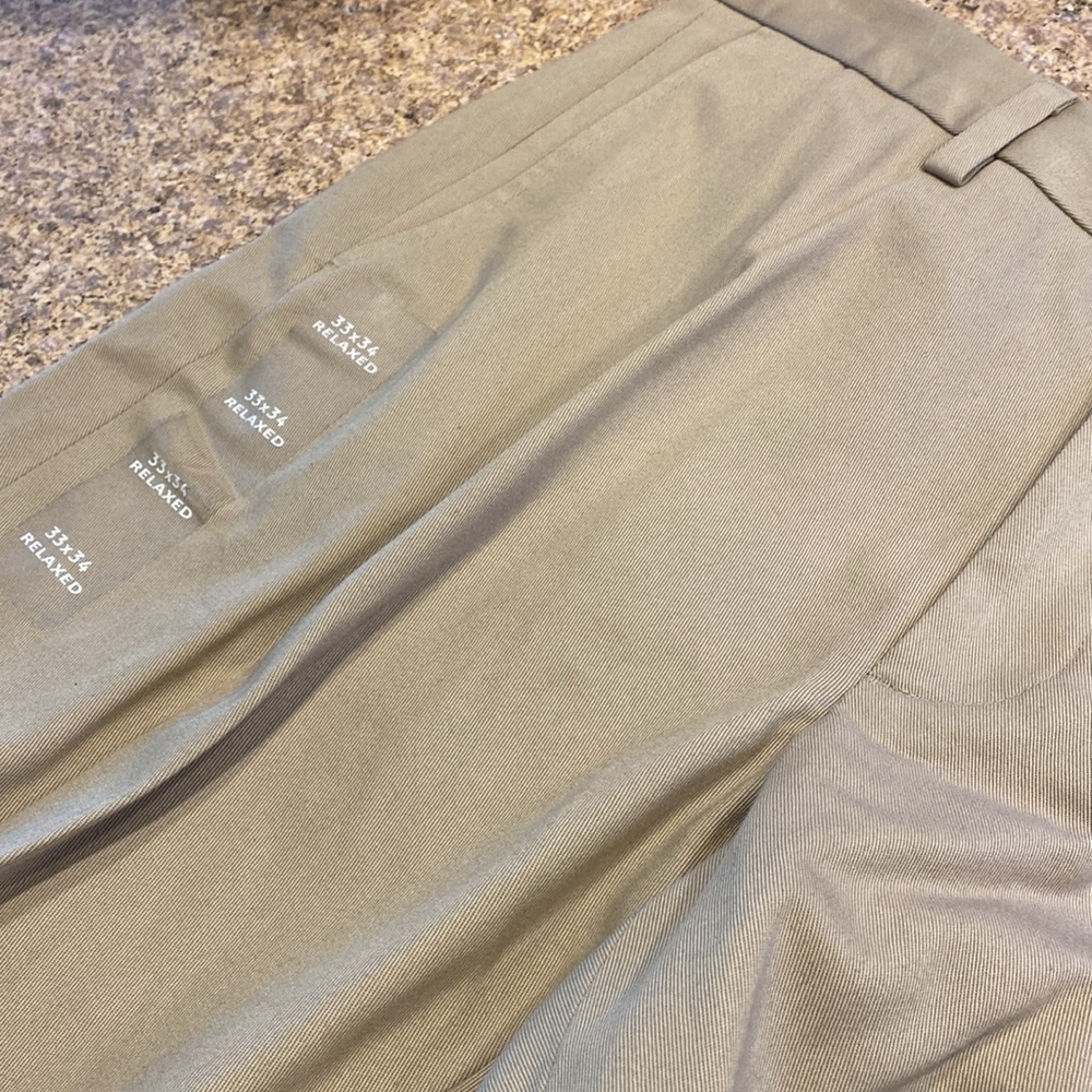 NWT Eddie Bauer Performance Chino Relaxed Fit Mid Rise Tag Says 33 x 34L Pants - Picture 8 of 16